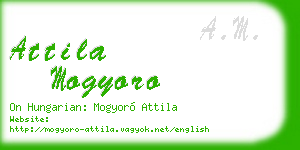attila mogyoro business card
